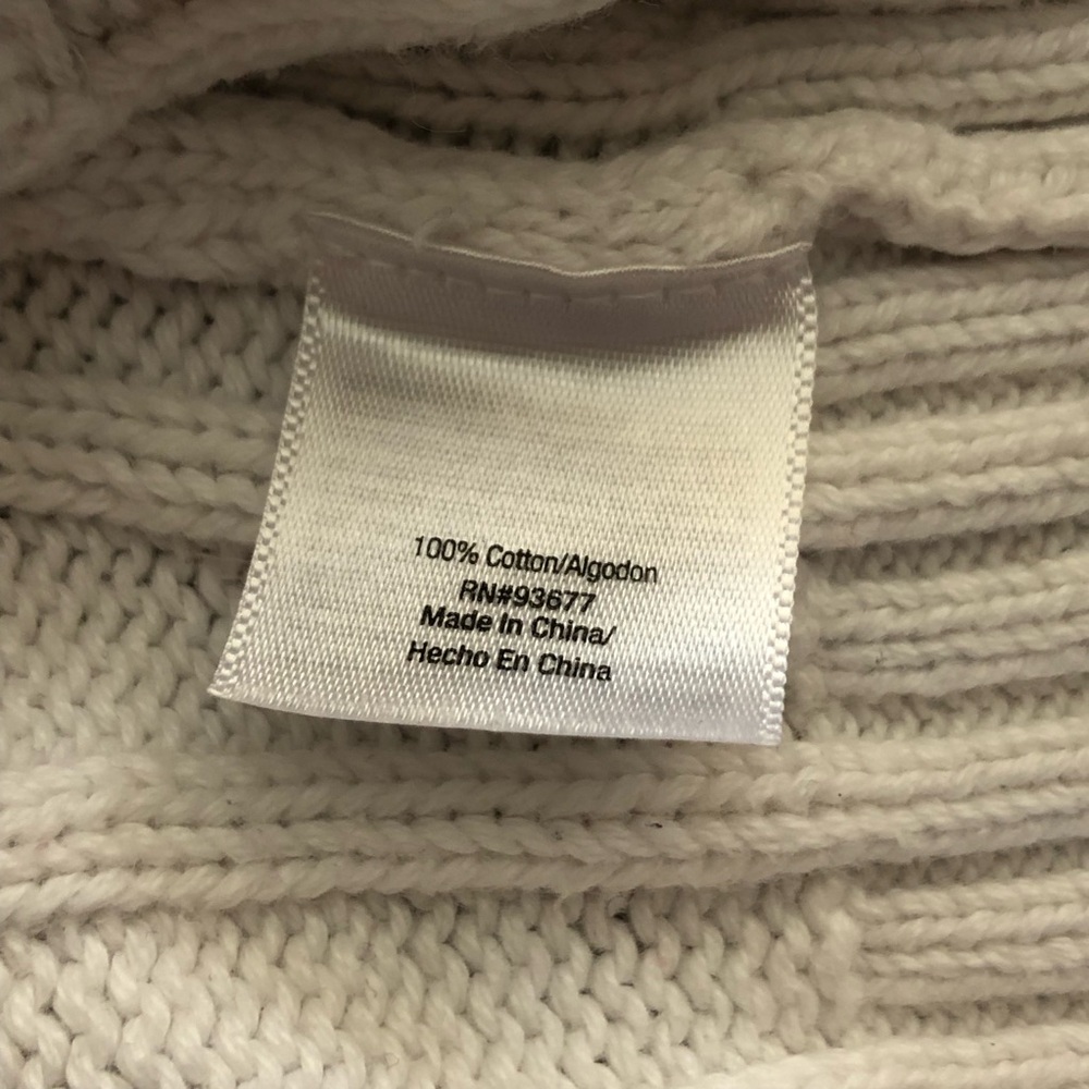 St. John's Bay Full Zip Hooded White Cable Knit Women's Cardigan - Picture 7 of 11